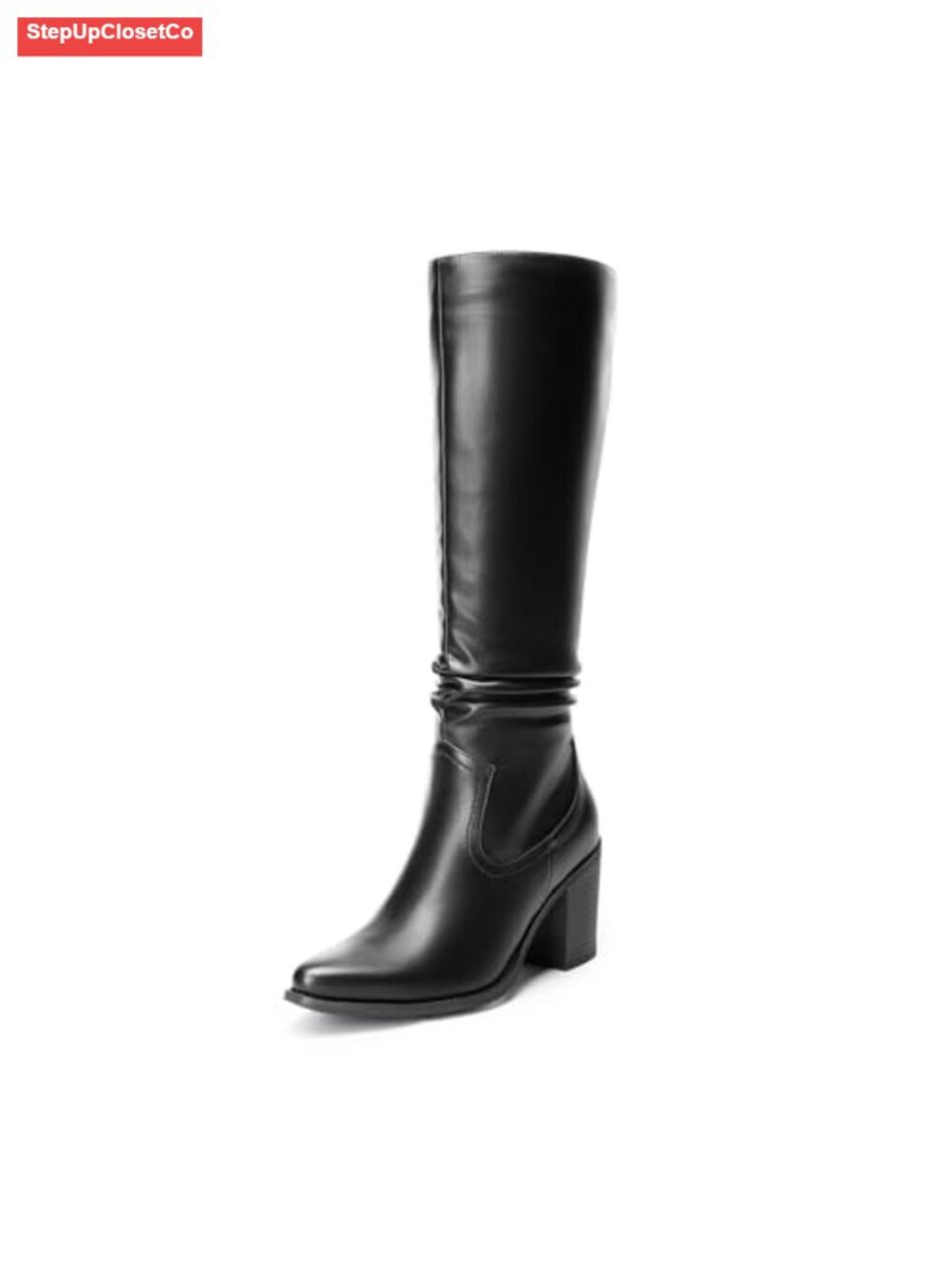 Slouchy Knee-High Chunky Heel Boots